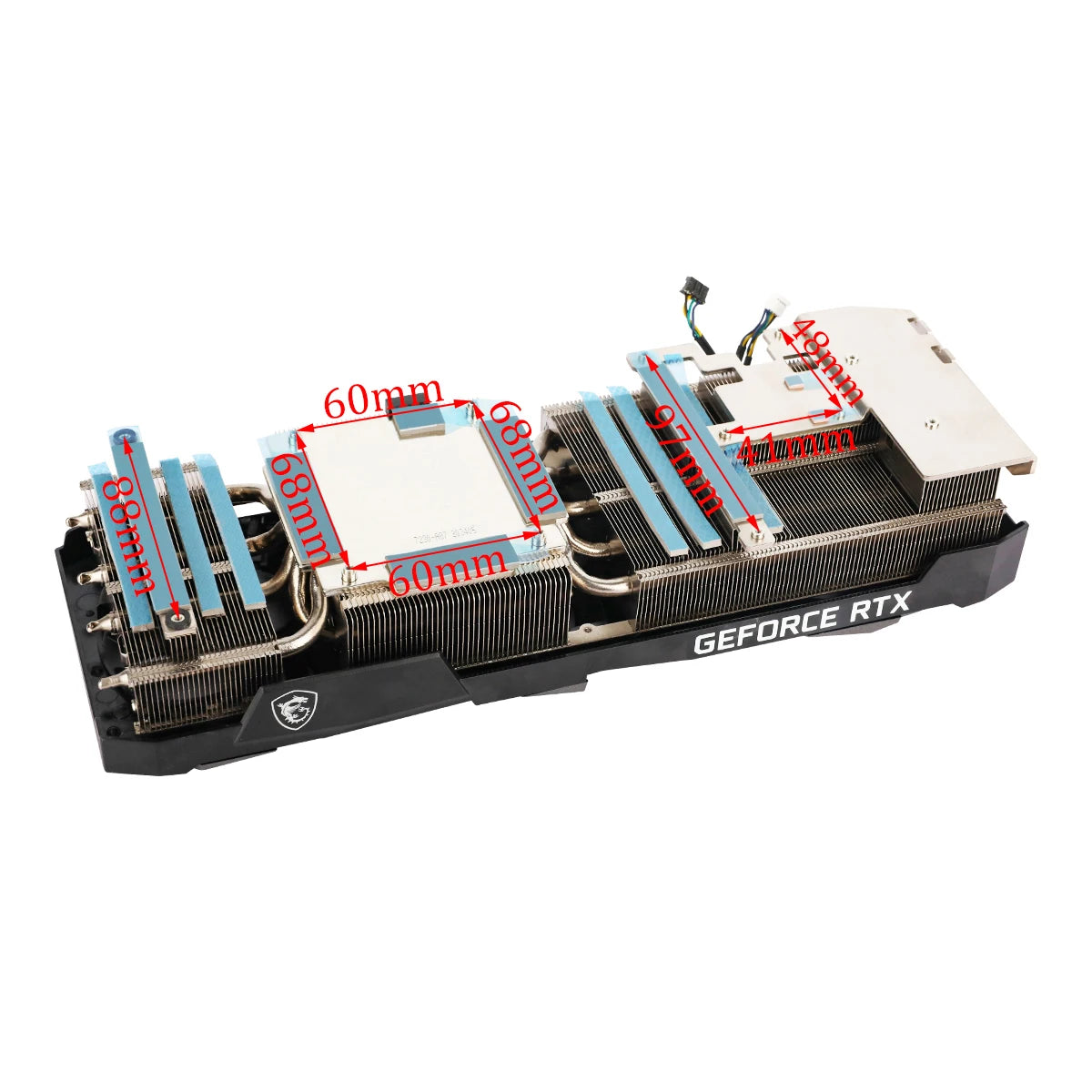 Cooler Fan Heatsink  For MSI RTX 3080 3080TI 3090 Ventus 3X Graphics Video Card Cooling Fan HeatSink Radiator with backplate