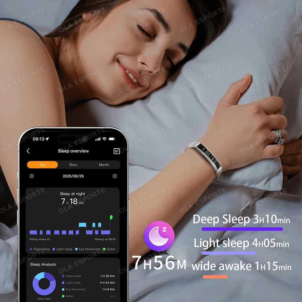 New Health Smart Bracelet Men Women Fitness Sports Band Stress Test HRV Monitor Waterproof Pedometer Smart Watch For Android iOS
