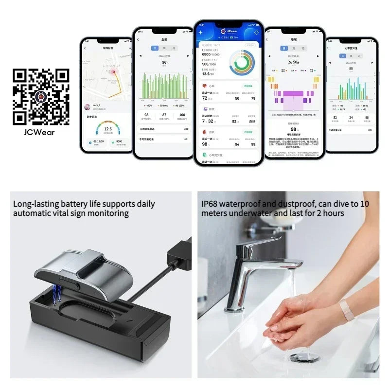 Smart Bracelet Heart Rate Blood Pressure Monitor Pedometer Sport Fitness Electronic Watch Wristbands for Men Women Tracker IP68