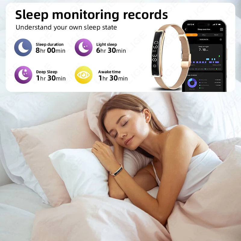 LIGE Smart Bracelet Heart Rate Blood Oxygen Health Monitor Pedometer Sports Fitness Tracker For Men Women Electronic Smartwatch