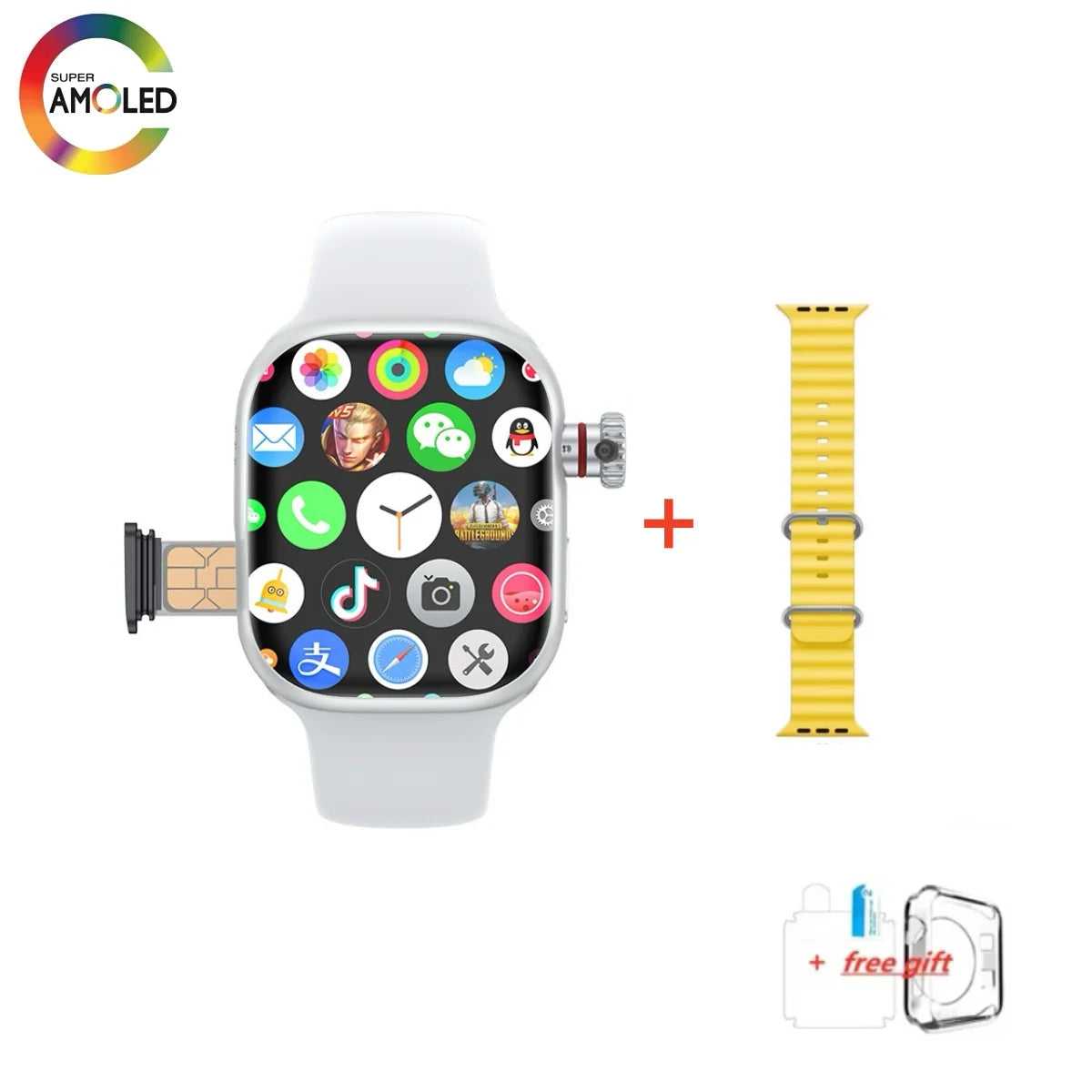CD99 watch X 5G smartwatch 2.29inch AMOLED 5G LTE smart watch with 180 ° rotary camera GPS WiFi SIM card slot health monitoring