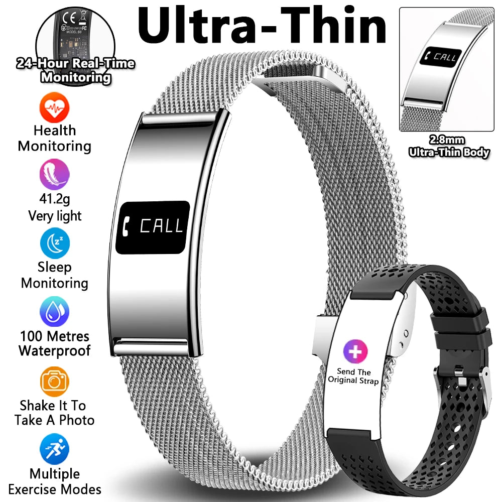 2026 New Ultra-thin Smart Watch Men Health Smart Bracelet Women Sports Fitness Waterproof Heart Rate Sleep Monitoring Wristbands