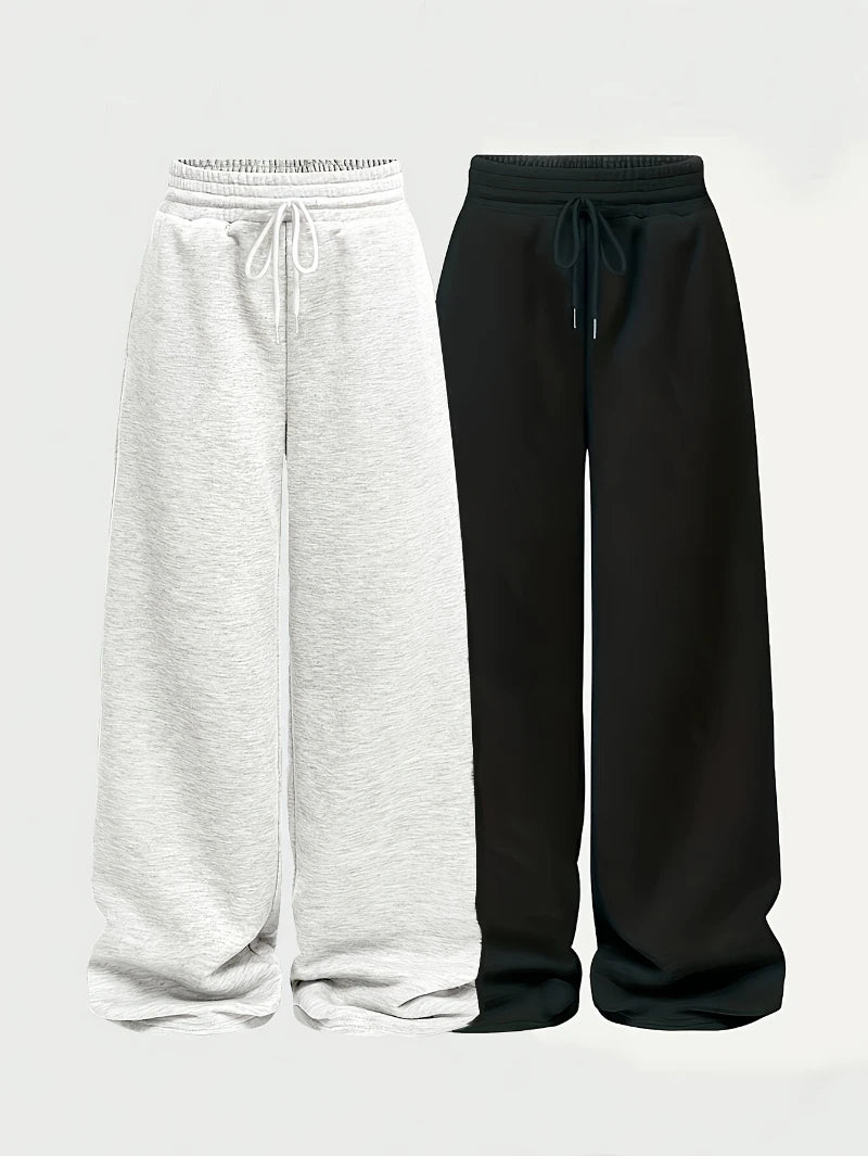 Casual Pants for Women: Simple Front-Tie Loose Fit Wide-Leg Trousers, Perfect for Spring, Summer, and Fall  Everyday Comfortable