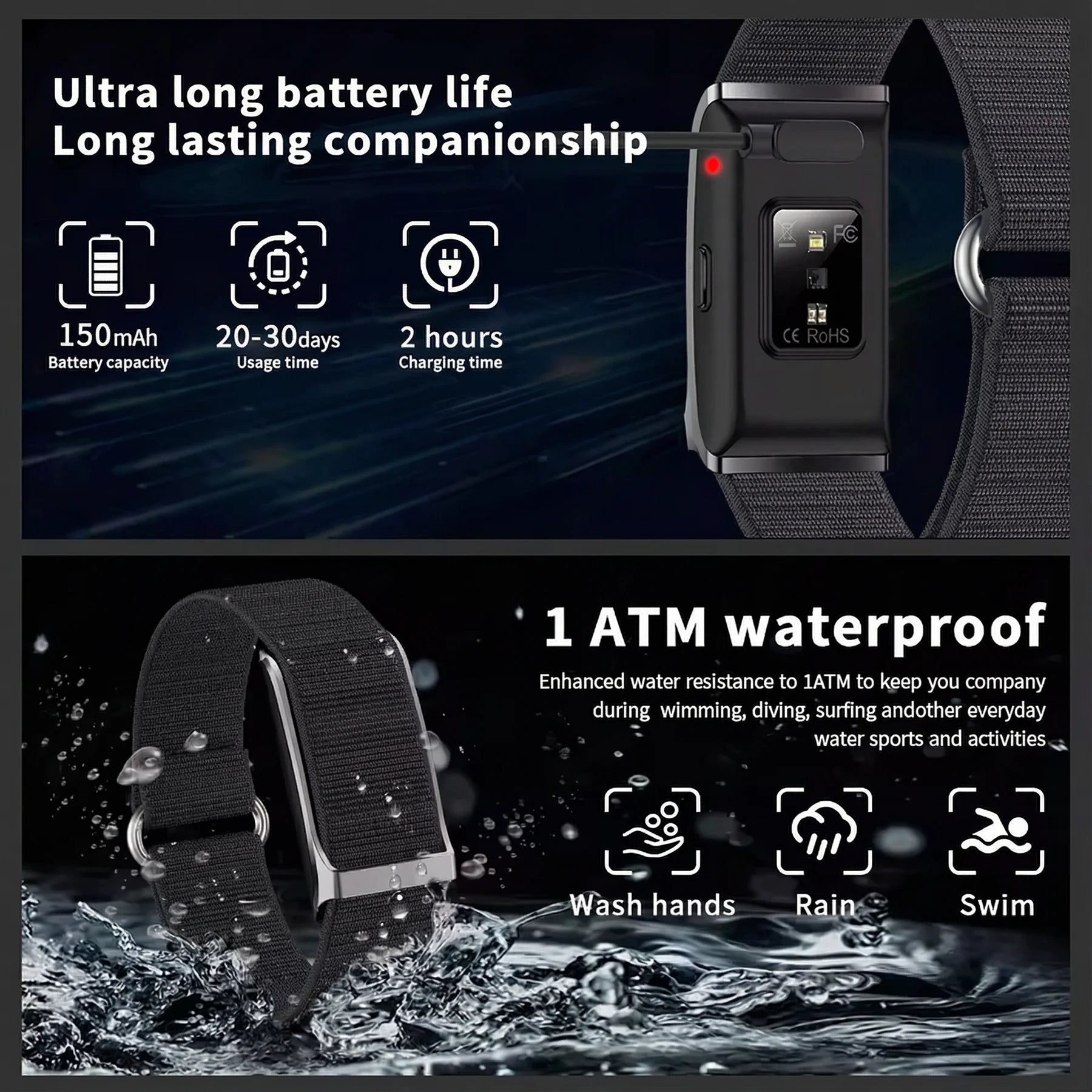 Smart Bracelet G69 Heart Rate Health Monitoring Wristwatch Outdoor Sports Fitness Tracker Waterproof SmartWatch For Men Women