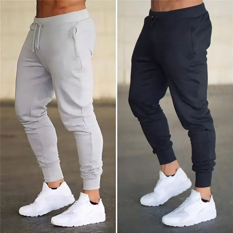 Casual pants men's loose straight leg sportswear solid color sports pants multifunctional jogging pants woven casual men's pants