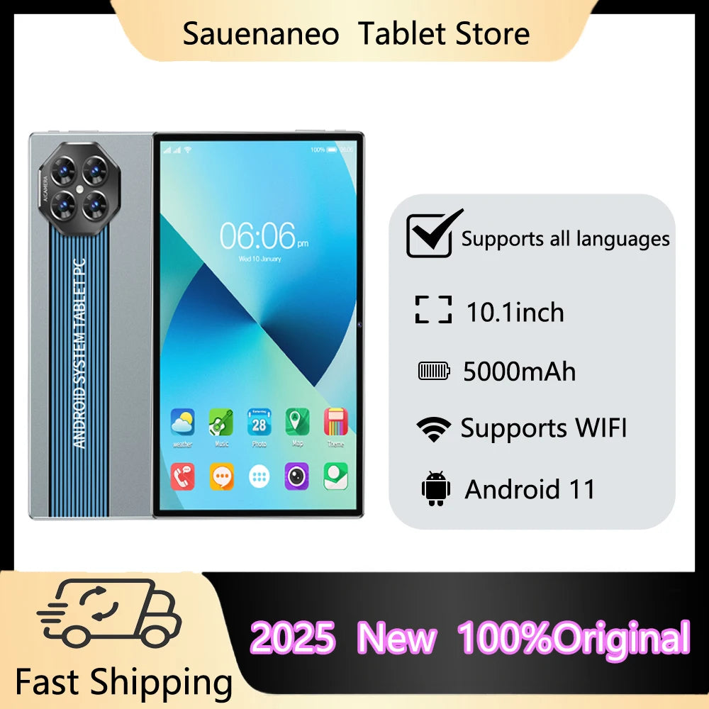 2025 Global Version Original 10.1 Tablet 4GB RAM 64 ROM 5000mAh Battery 5G WIFI Supports 3G Call Octa Core Tablet