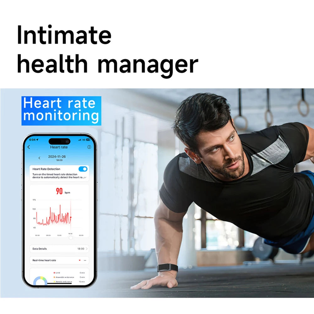 New Screenless Smart Watch Heart Rate Blood Oxygen Health Monitor Wristwatch Sports Fitness Tracker Smartwatch For Men Women