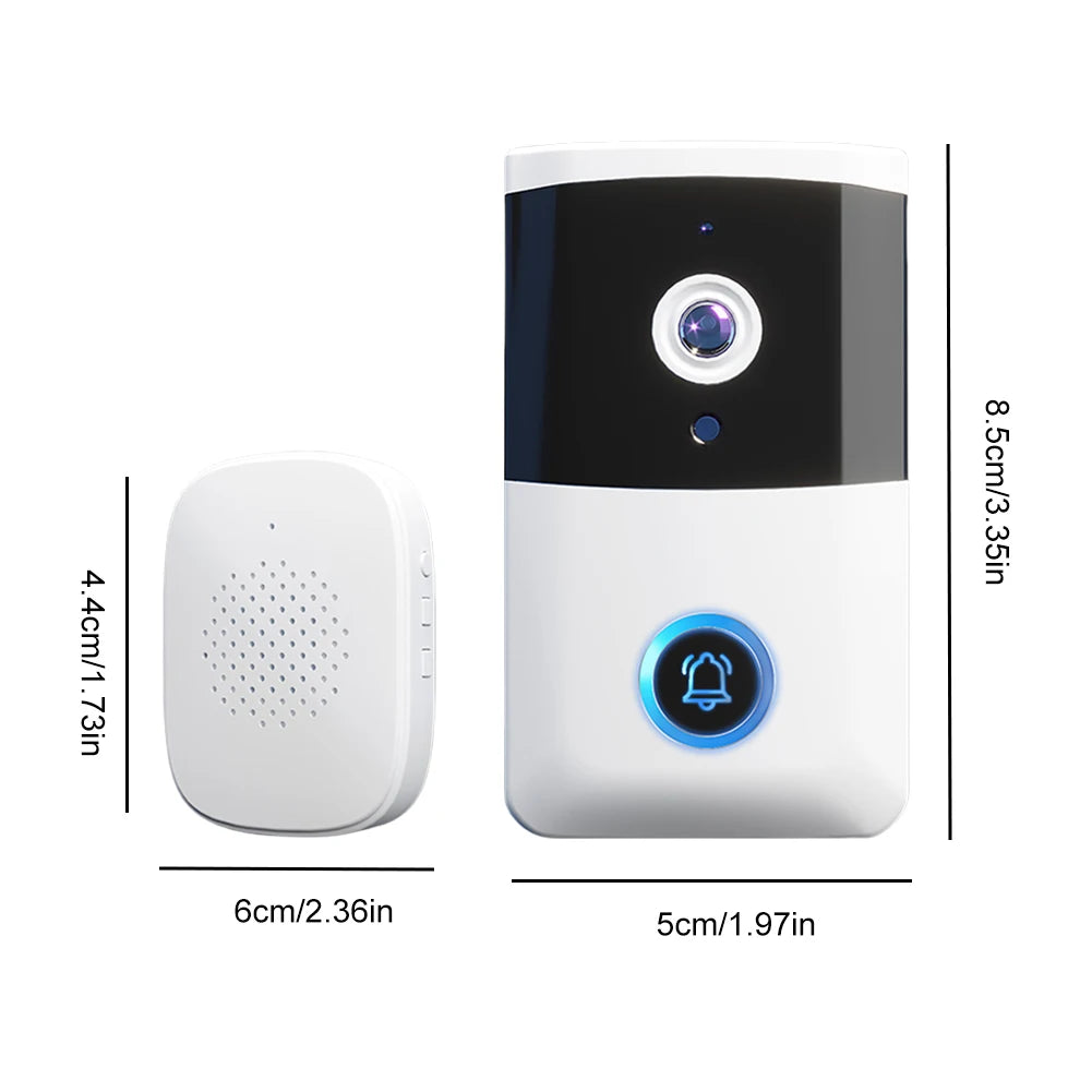 WiFi Doorbell Camera IR Night Vision Smart Door Bell Two-way Audio Home Door Bell for Home Security Alarm System