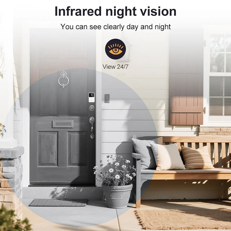 Smart Wireless WiFi Video Doorbell Intelligent Doorbell for Home Security Outdoor Waterproof Intercom with Camera Bell Ringing