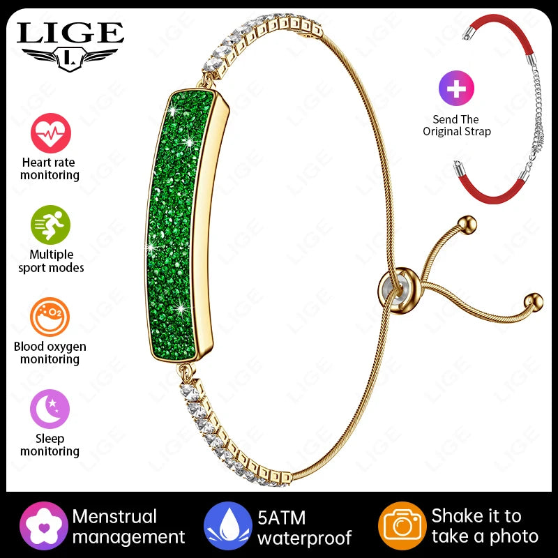 LIGE New Smart Watch Ladies Pedometer Health Smart Bracelet Women Sport Fitness Waterproof Heart Rate Sleep Monitoring Wristband