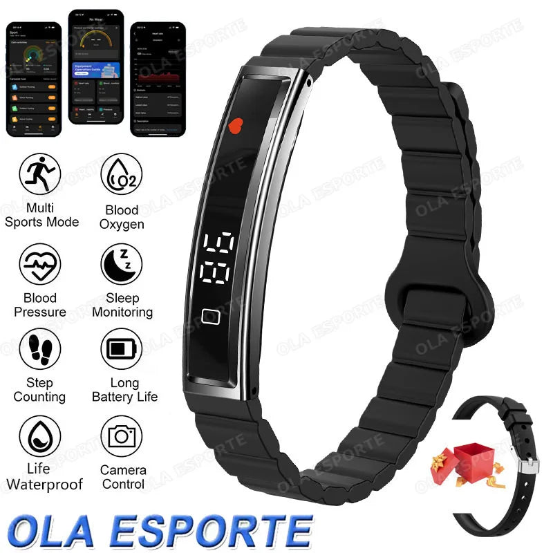 New Health Smart Bracelet Men Women Fitness Sports Band Stress Test HRV Monitor Waterproof Pedometer Smart Watch For Android iOS