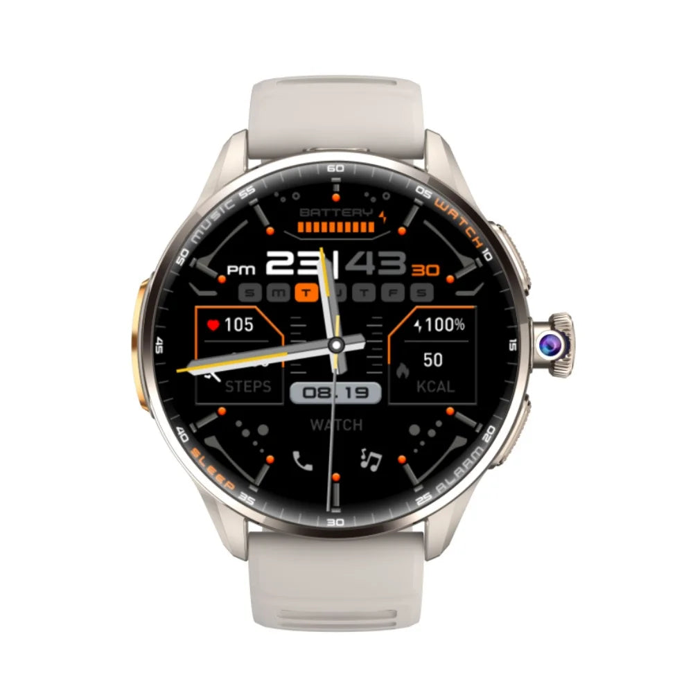 H100 Android Smart Watch 4G Network SIM Card 1.8'' AMOLED 480*480 Large Screen 190° Rotating Camera APP Download Smartwatch Men