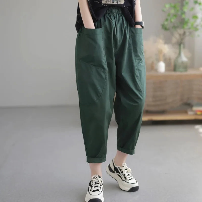 Casual Pants Women's Autumn New Pants Simple Thin Fashion Casual Retro Harem Trendy