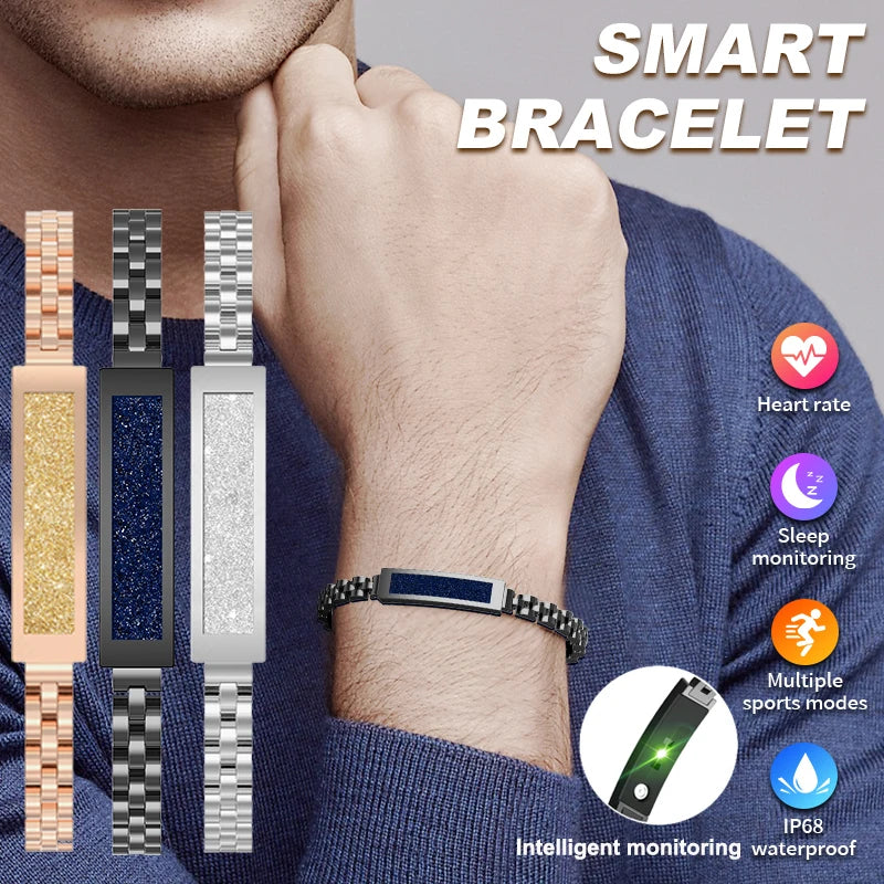 LIGE Fashion Smart Hand Bracelet Men Bluetooth Connected Smart Bracelet Heart Rate Sleep Multisports Smart Chain Bracelet Girls