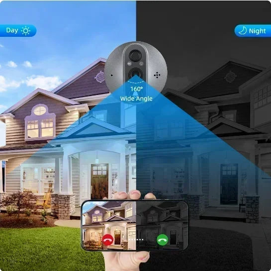4.3-inch Doorbell Camera LCD Visual Home & Outdoor Video Camera Digital Door Detector 1080P 2.4G WiFi Electronic Doorbell Camera
