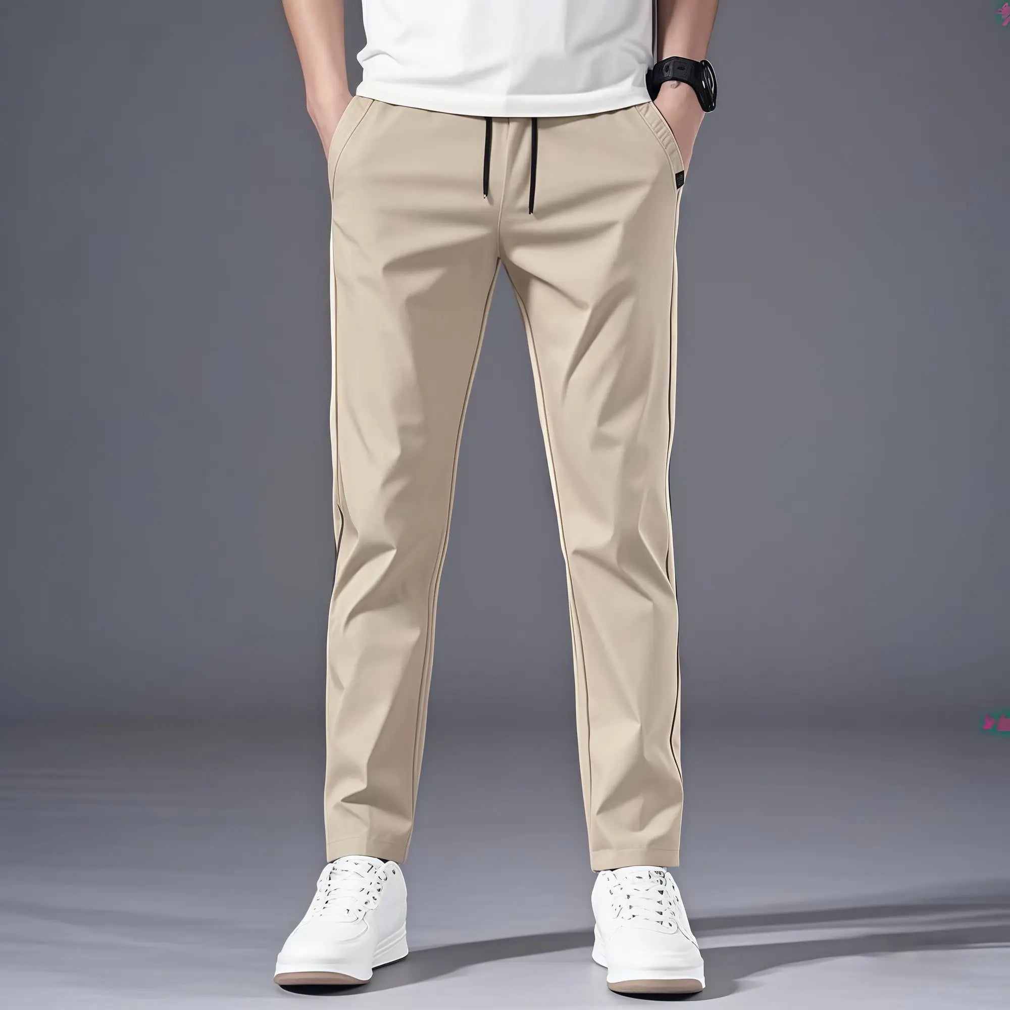 Casual Pants Men's Korean Version Summer Thin Men's New Sports Pants Loose and Versatile Trend Light Luxury Straight Trousers