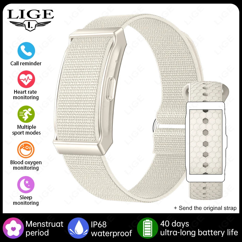 LIGE Smart Bracelet Heart Rate Blood Oxygen Monitor Pedometer Waterproof Sports Fitness Tracker Watch Men Women Electronic Band