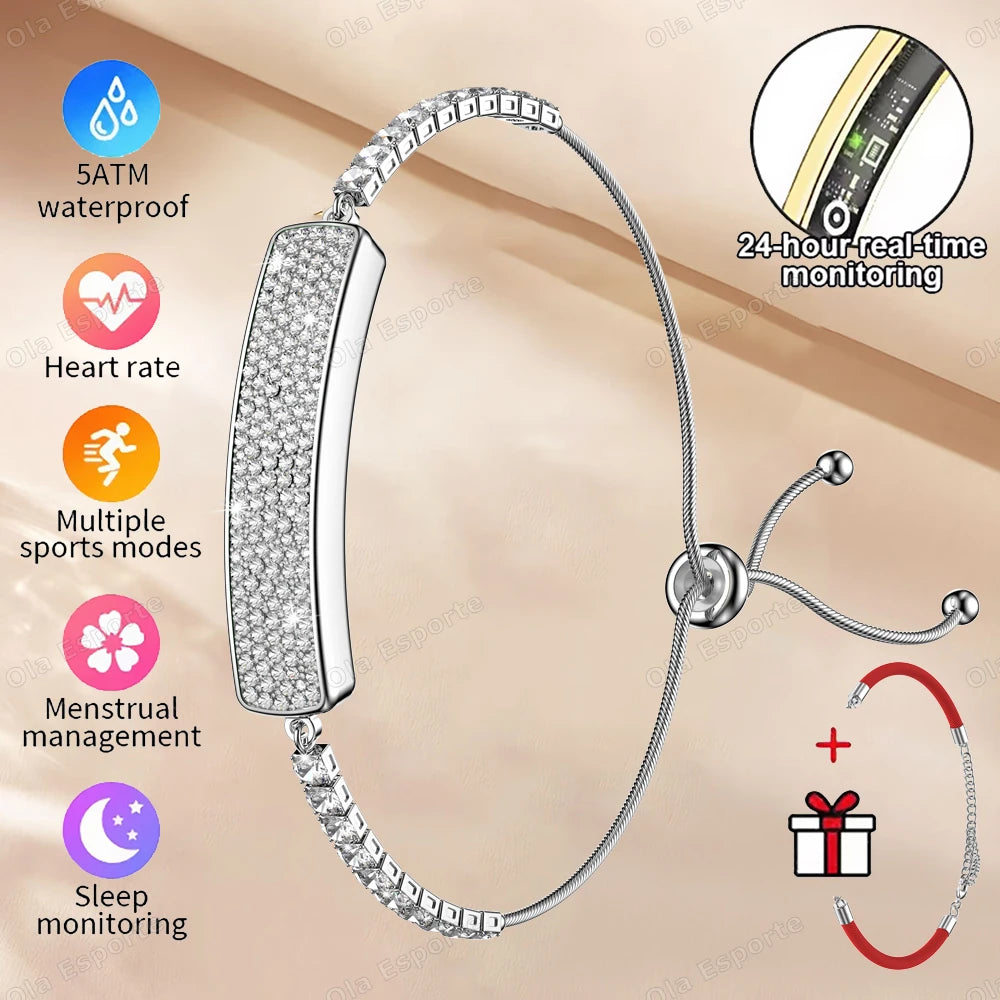 New Ladies Smart Bracelet 5.3 Bluetooth Connection 5ATM Waterproof Women's Health Heart Rate Sleep Monitoring Sports Smart Watch