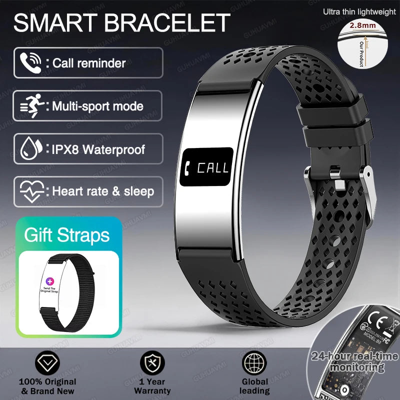 2026 Men Women Smart Bracelet Heart Rate Blood oxygen Sleep Monitor Health Band Waterproof Sports Fitness Tracker Smart Watch