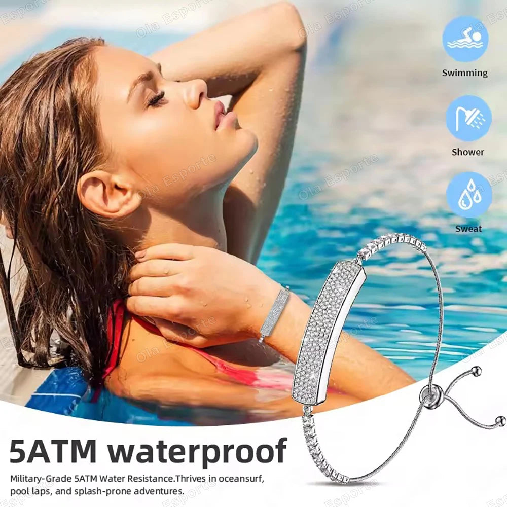 New Ladies Smart Bracelet 5.3 Bluetooth Connection 5ATM Waterproof Women's Health Heart Rate Sleep Monitoring Sports Smart Watch