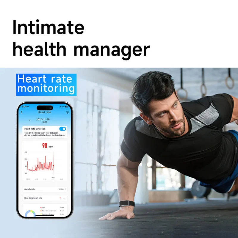 Smart Bracelet Dual PD Heart Rate Blood Oxygen Body Temperature Call Reminder Sleep Monitoring Sports Screenless Wristband 2025