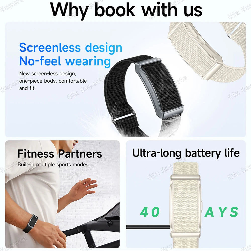 2026 Smart Bracelet Heart Rate Blood Oxygen Health Monitoring Wristwatch Outdoor Sports Fitness Tracker SmartWatch For Men Women