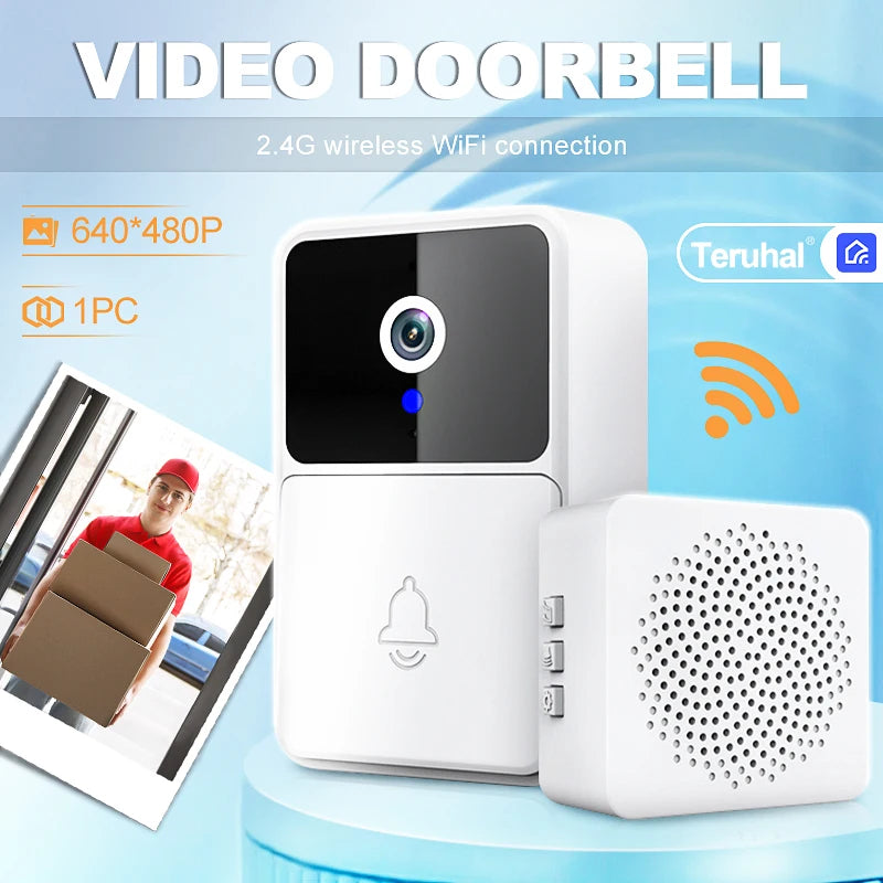 Smart Wireless WiFi Video Doorbell Intelligent Doorbell for Home Security Outdoor Waterproof Intercom with Camera Bell Ringing