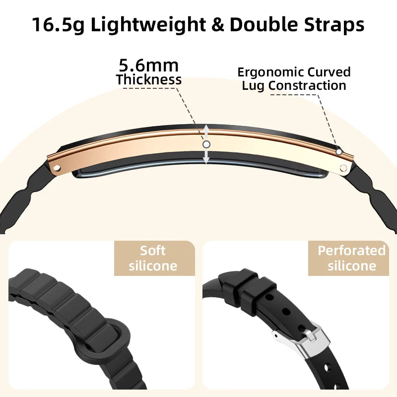 2026 New Women's Smart Bracelet Fashion Sport Mode Fitness Tracker Heart Rate Health Monitoring IP68 Waterproof Men Smart Watch