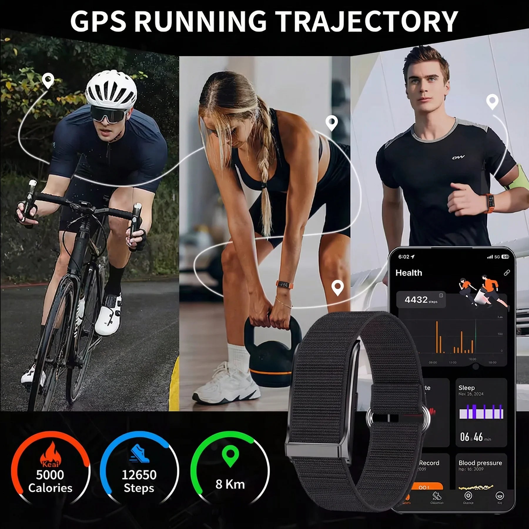 Smart Bracelet G69 Heart Rate Health Monitoring Wristwatch Outdoor Sports Fitness Tracker Waterproof SmartWatch For Men Women