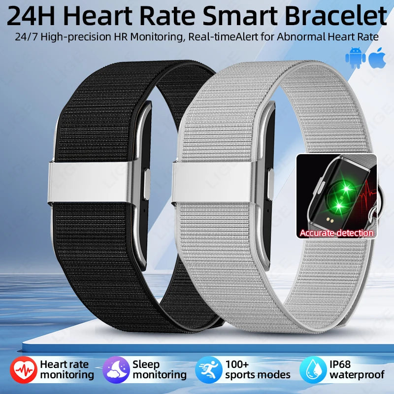 LIGE Smart Bracelet Stylish Lightweight No Screen Sports Tracker Heart Rate Sleep Monitoring IP68 Waterproof Men's Smart Watch