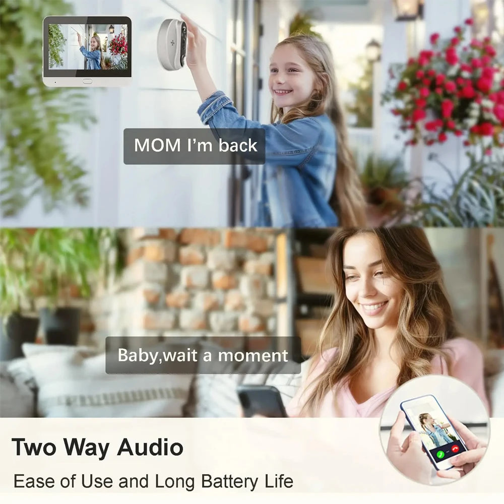 5MP Tuya Smart Life WiFi Doorbell Camera Wireless Waterproof Video Doorbell HD IR Night Vision Door Bell Family Apartment Camera