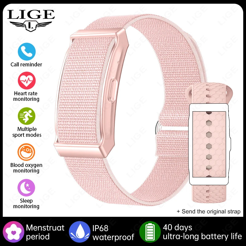 LIGE Smart Bracelet Heart Rate Blood Oxygen Monitor Pedometer Waterproof Sports Fitness Tracker Watch Men Women Electronic Band