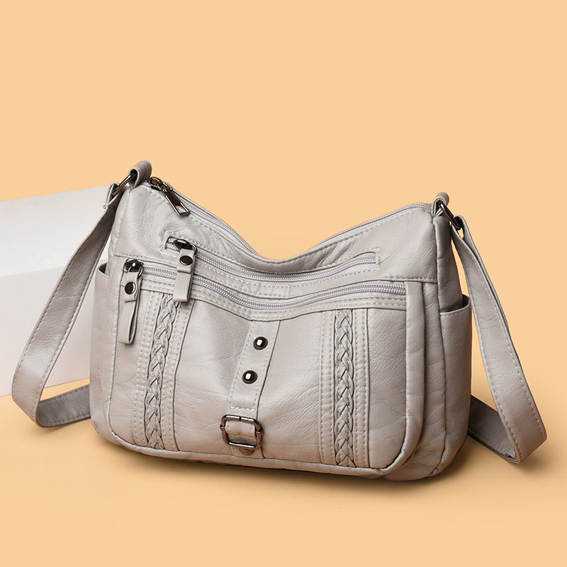 Fashionable Versatile New Soft Leather Shoulder Messenger Bag