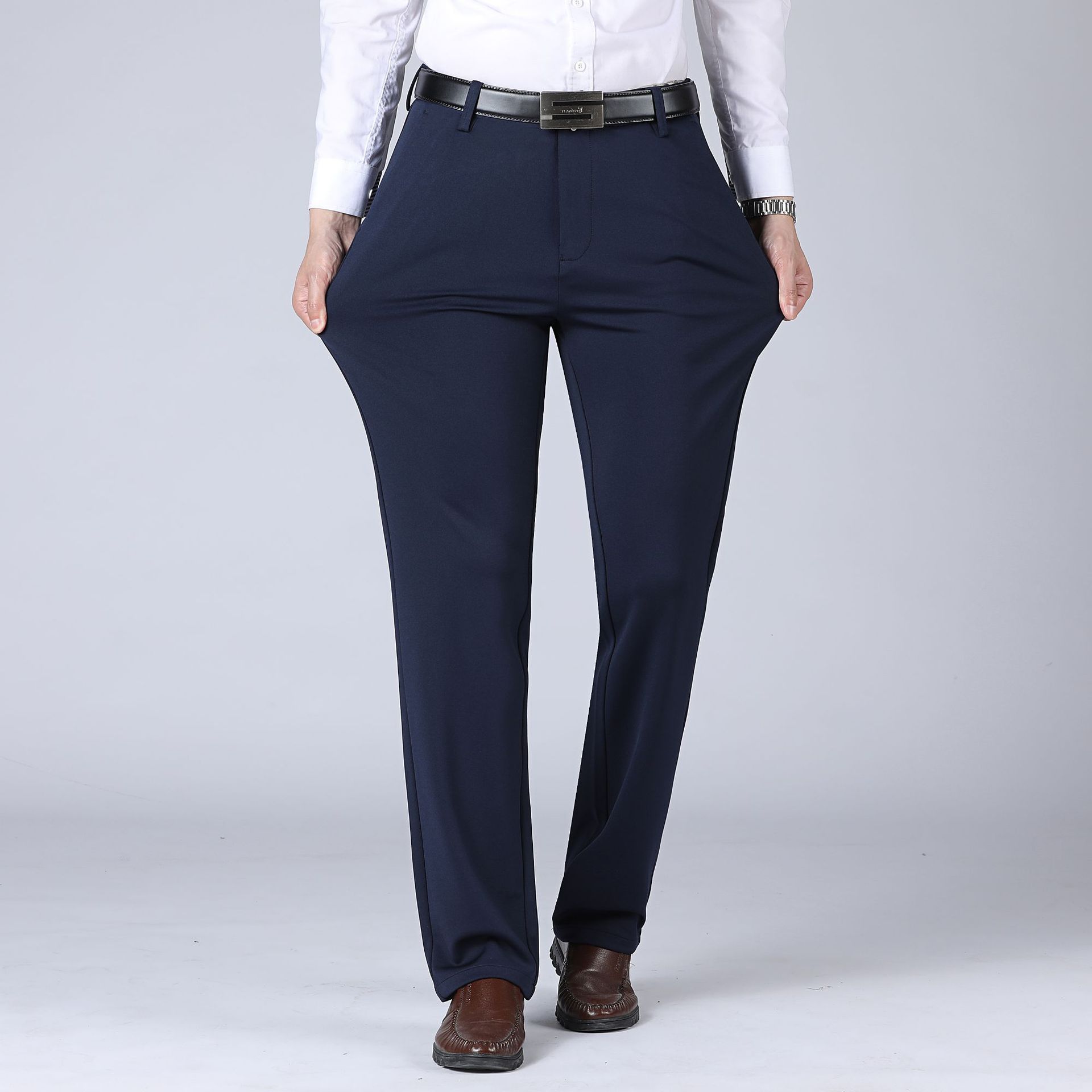 Autumn And Winter Thick High-elastic Fleece-lined Men's Pants