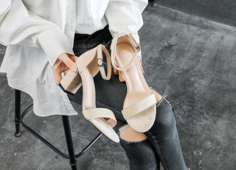 Chunky Heel Ankle-strap Plus Size Plus-sized Women's Shoes