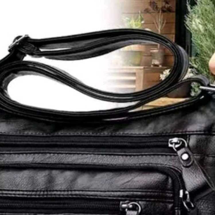 Middle-aged Elegant Mom Messenger Bag Soft Leather Textured Shoulder Bag Grandma Bag