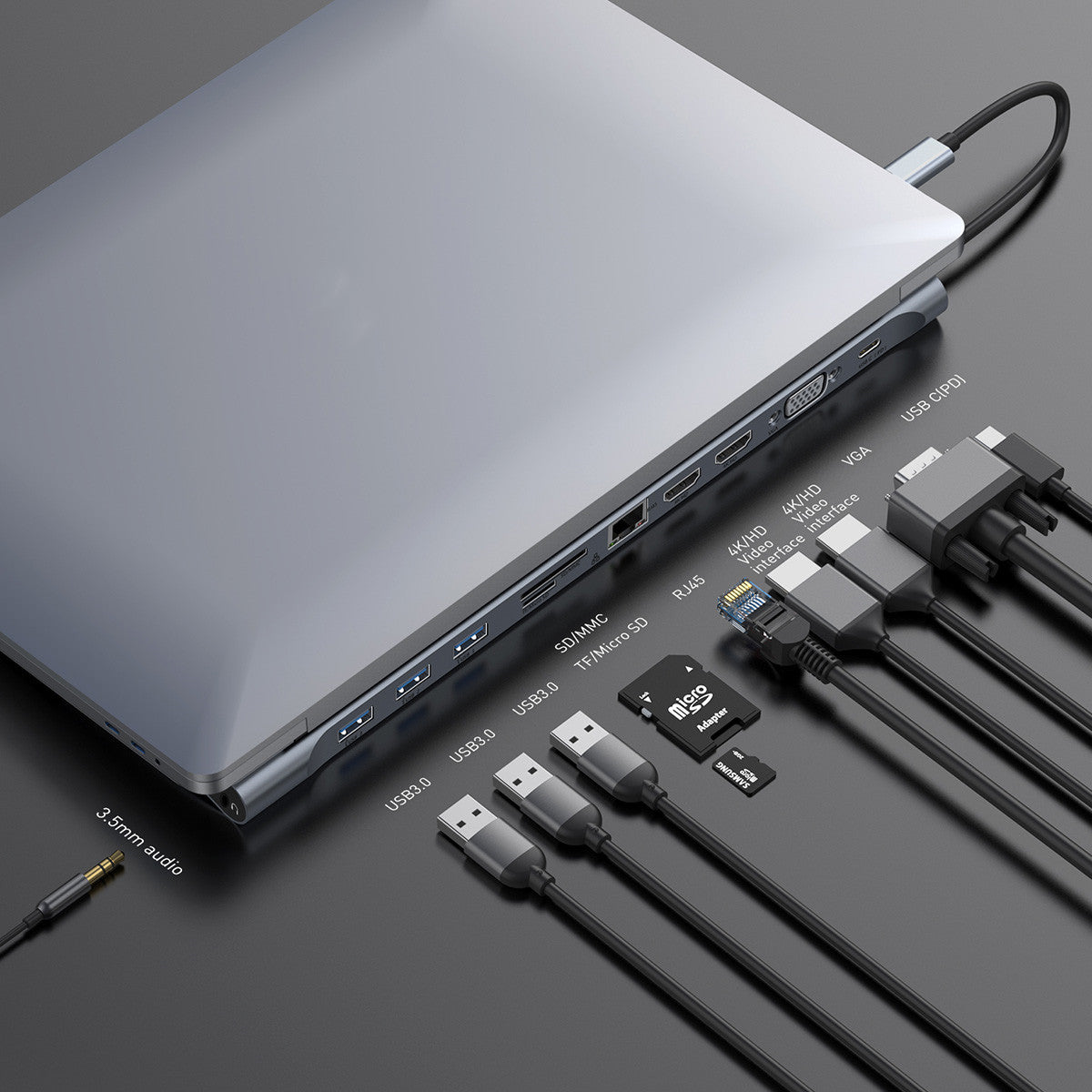 Multifunctional Type C HD Smart HUB Docking Station