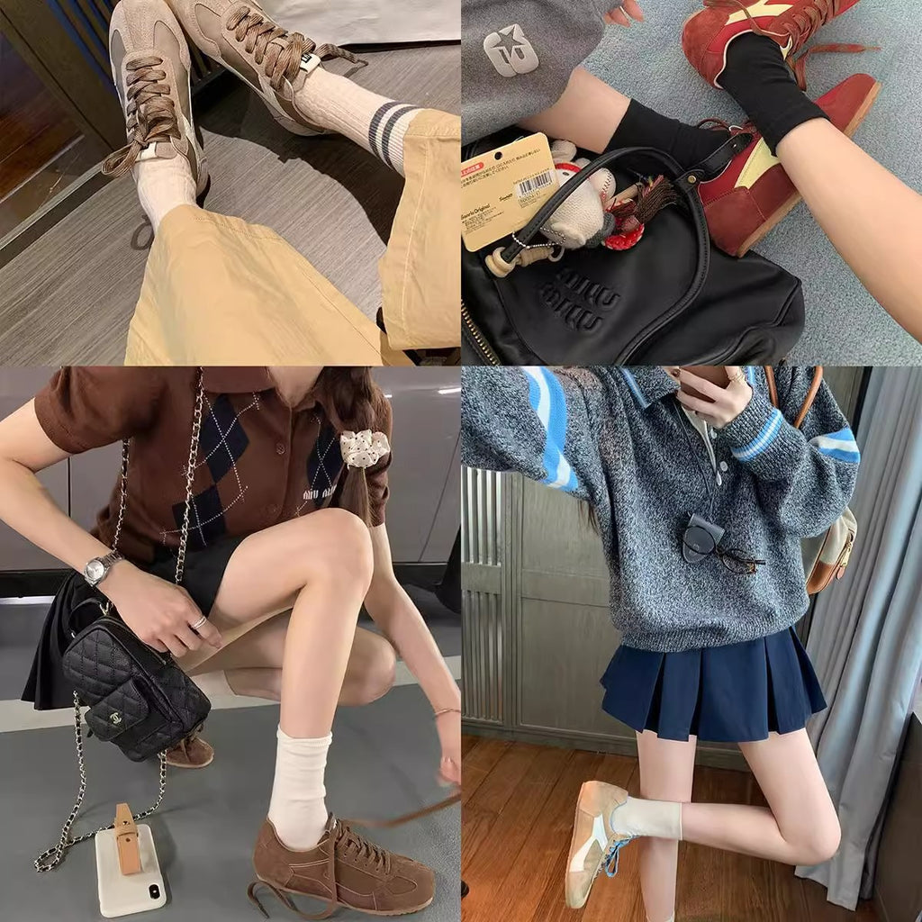 Genuine Leather Trend All-match Retro Casual Women's Shoes