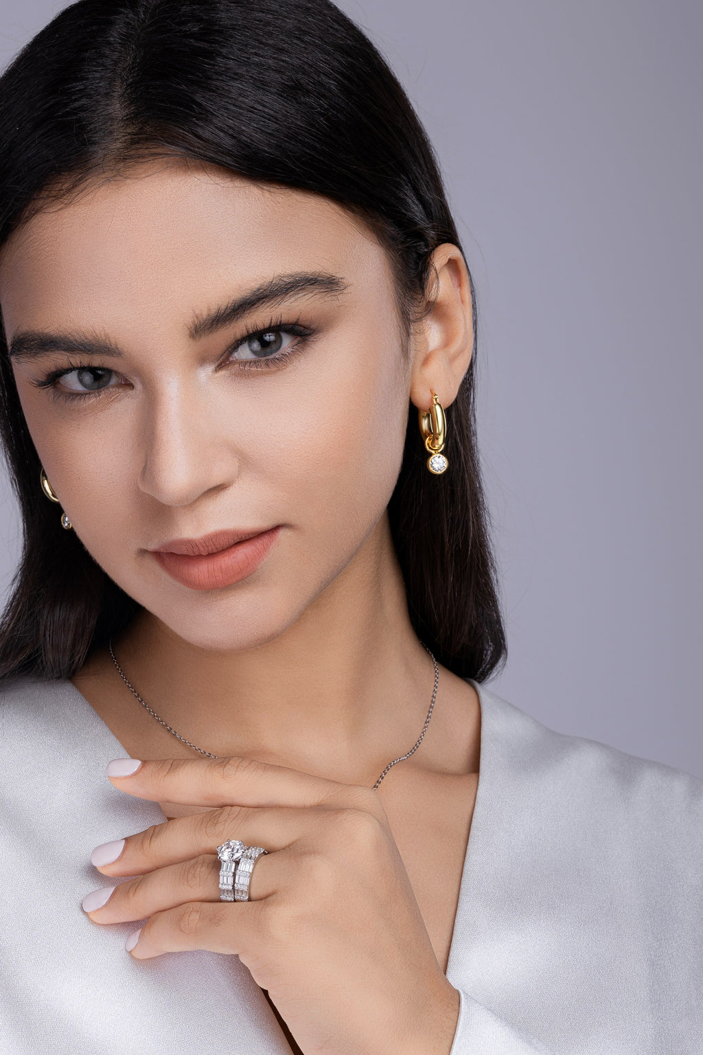 1Vanilla - A Fashionable And Luxurious Jewelry Piece Set With 3-carat Moissanite S925 Sterling Silver And Platinum-plated Diamond Prohibit TikTok sales