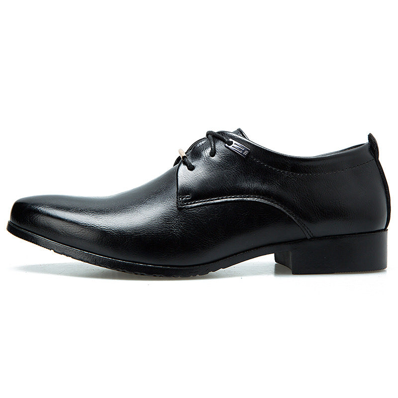 Business Formal Men's British Leather Shoes Lace-up Casual Shoes