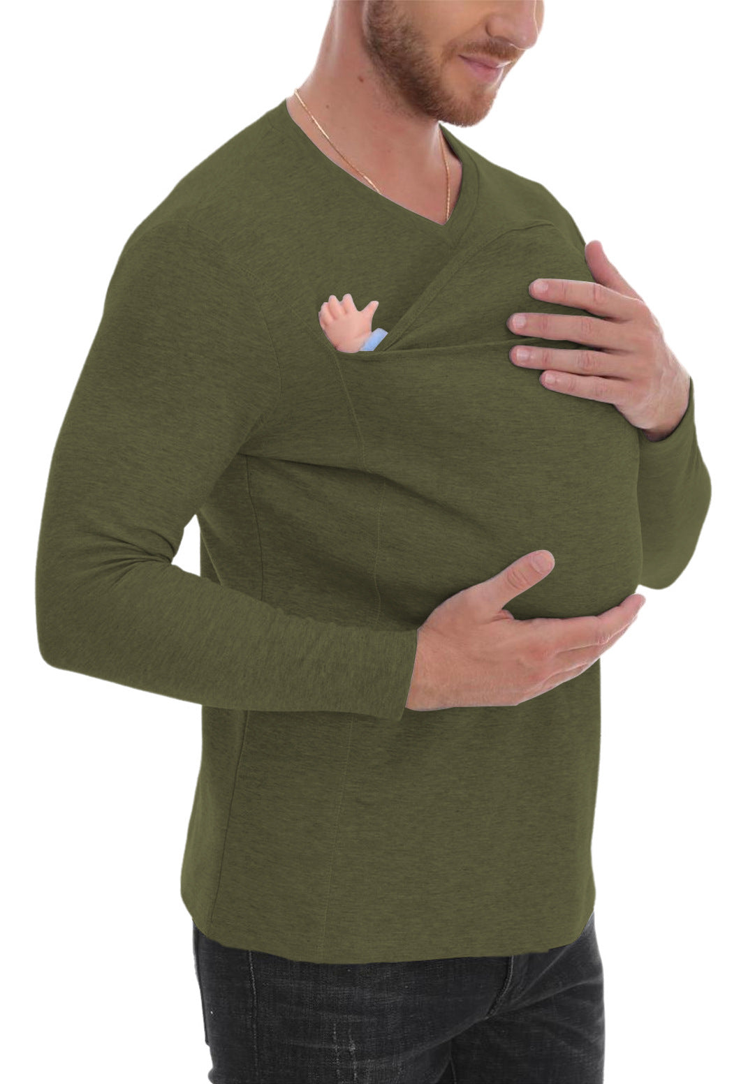 High Quality Kangaroo Dad Multi-functional T-shirt Long Sleeve