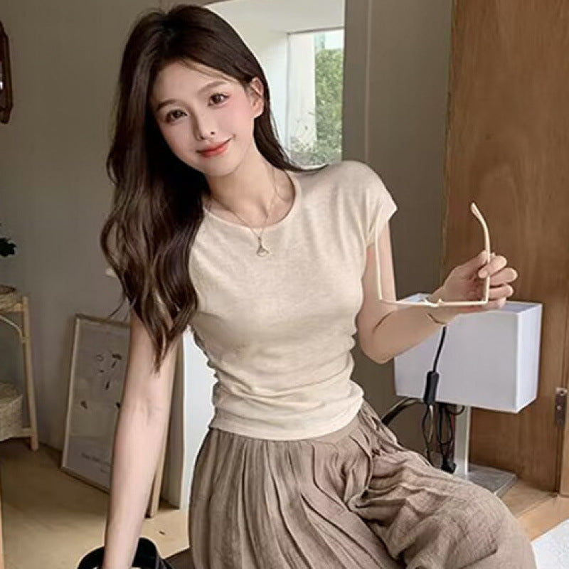 Elastic High Waist Lace-up Draped Casual Pants