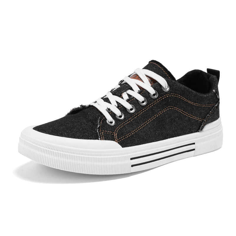 Men's Korean-style Fashion Plus Size Low-top Casual Denim All-matching Sneakers