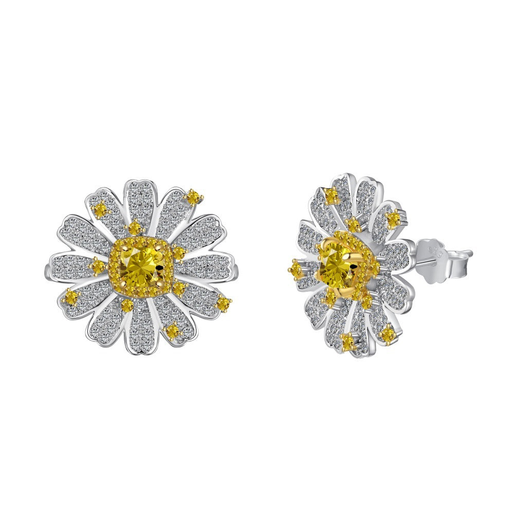 Japanese And Korean Light Luxury S925 Sterling Silver Rings Ear Studs