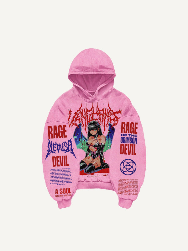 Men's Printed Hooded Loose Retro Sweatshirt
