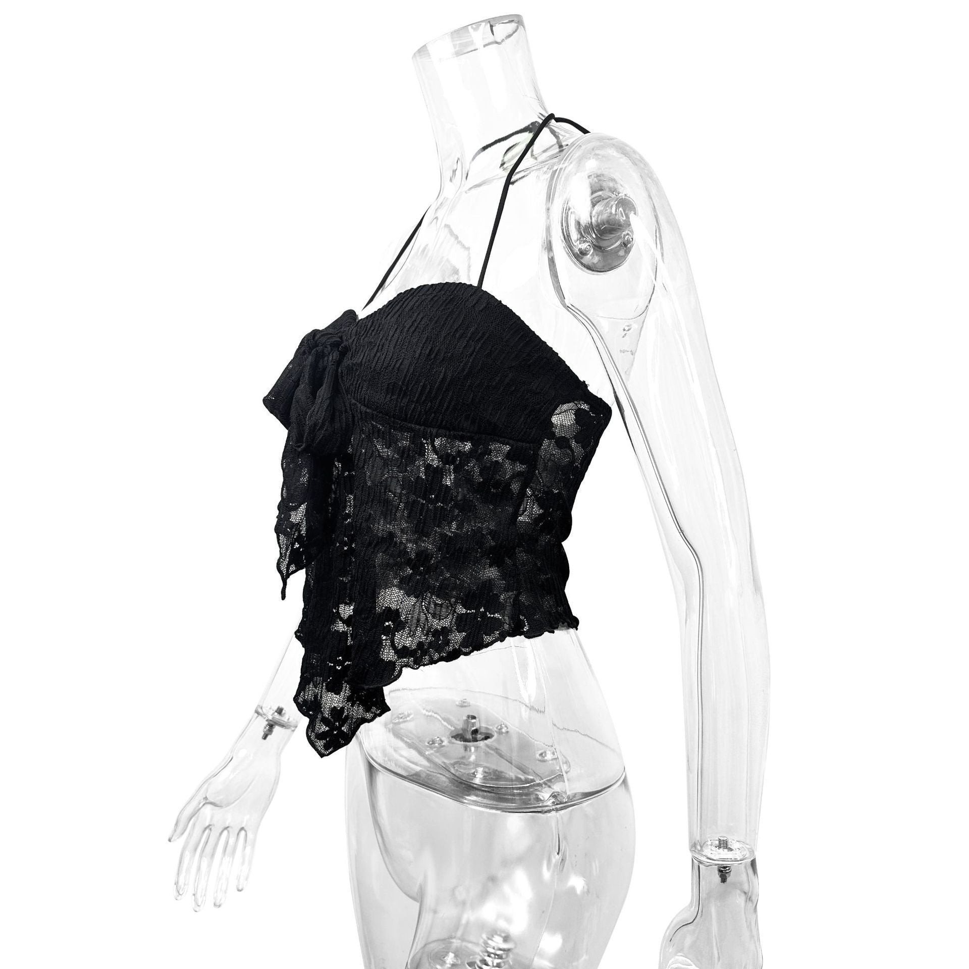 V-neck Sleeveless Lace Top For Women