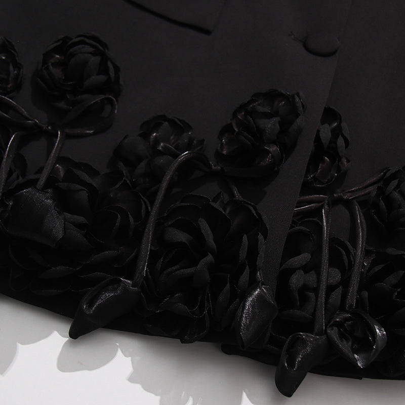 Elegant Three-dimensional Floral Loose-fitting Blazers