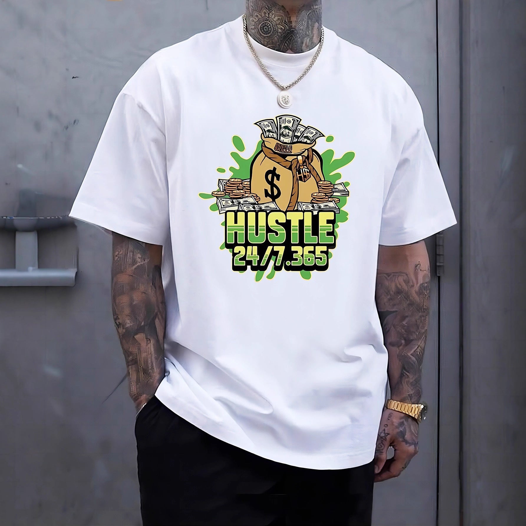 Printed Men's Summer Casual Short Sleeve Breathable T-shirt