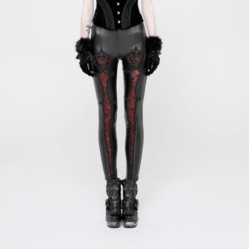 Leggings Punk Embroidery Positioning Flower Stretch Leggings Women's Pants