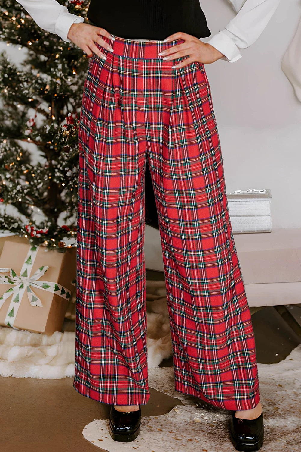 Women's Fashion Casual Lattice Loose Pants